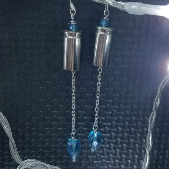 Teardrop Bullet Crystal Earrings - Picture 4 of 5